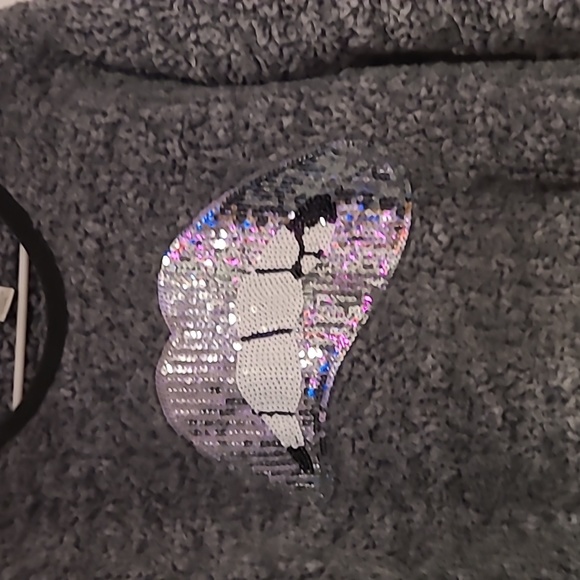 Teddy sweatshirt with sequined lips 💋 by Weekending size L - Picture 2 of 4